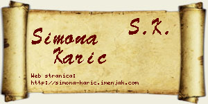 Simona Karić vizit kartica